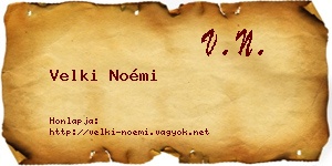 Velki Noémi névjegykártya
